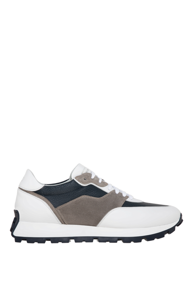 Barrett stylish men's white leather sneakers with gray suede inserts
177188 - photo 1