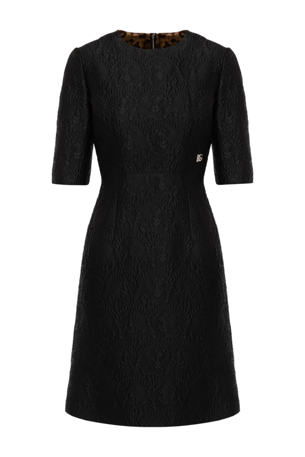 Dolce & Gabbana женское черное платье с узором 177206 - фото 1