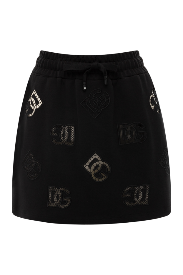 Dolce & Gabbana юбка мини из хлопка и полиэстера женская черная 177211 - фото 1