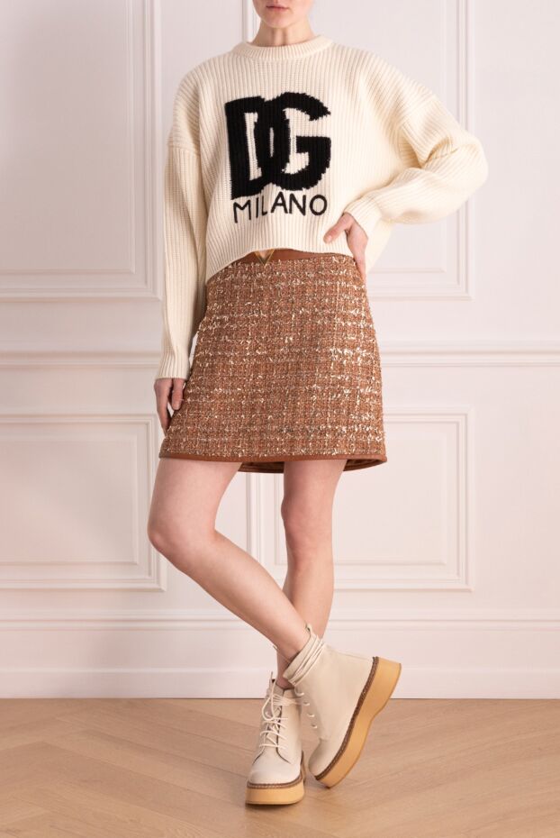 Dolce & Gabbana textured knit wool jumper with large black logo 177216 - photo 2
