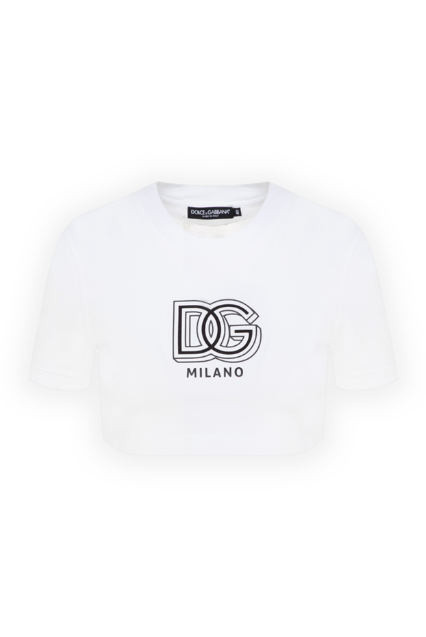 Dolce & Gabbana алдыңғы жағында контраст логотипі бар ақ түсті кесінді 177224 - фото 1
