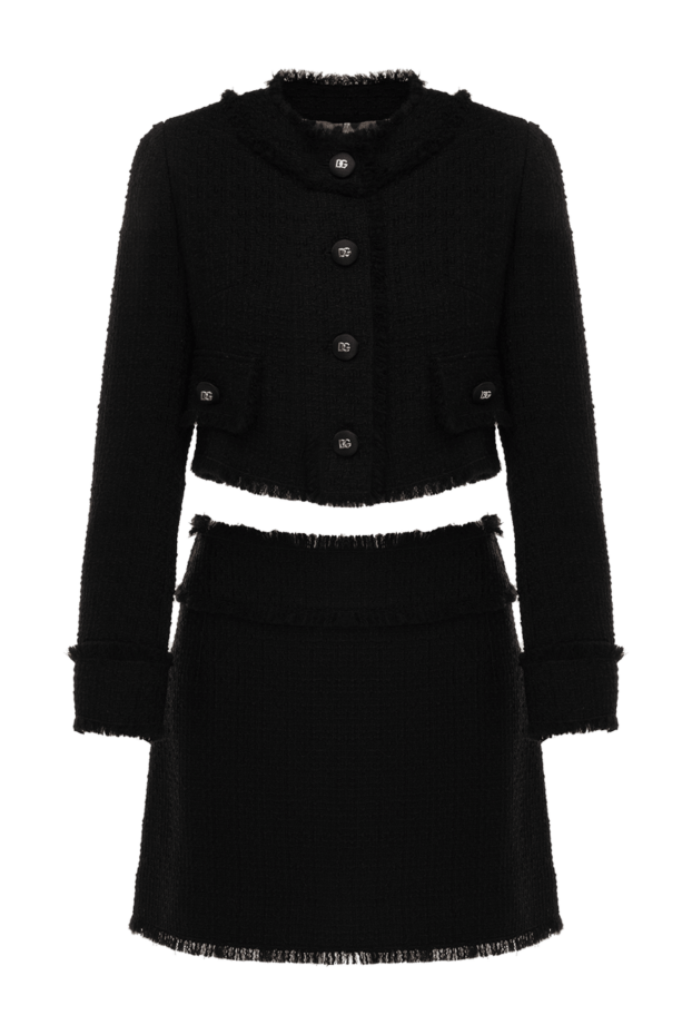 Dolce & Gabbana костюм с юбкой из шерсти и полиамида женский черный 177229 - фото 1