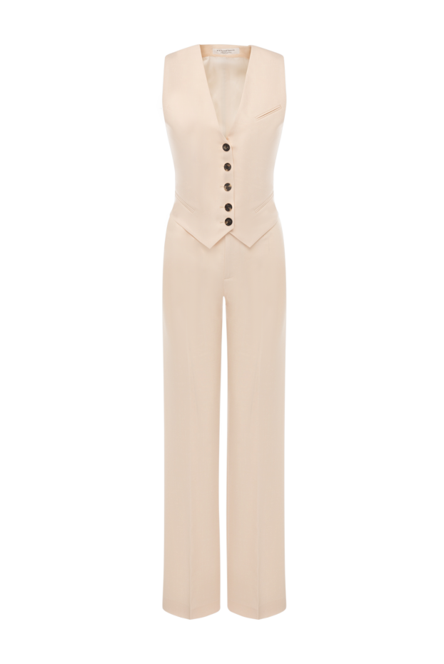 Philosophy di Lorenzo Serafini women's fitted suit with a vest and long trousers, beige 177249 - photo 1