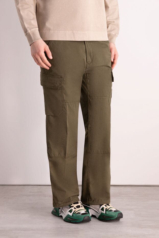 Stone Island мужские брюки карго хлопковые хаки с накладными карманами
177279 - фото 3