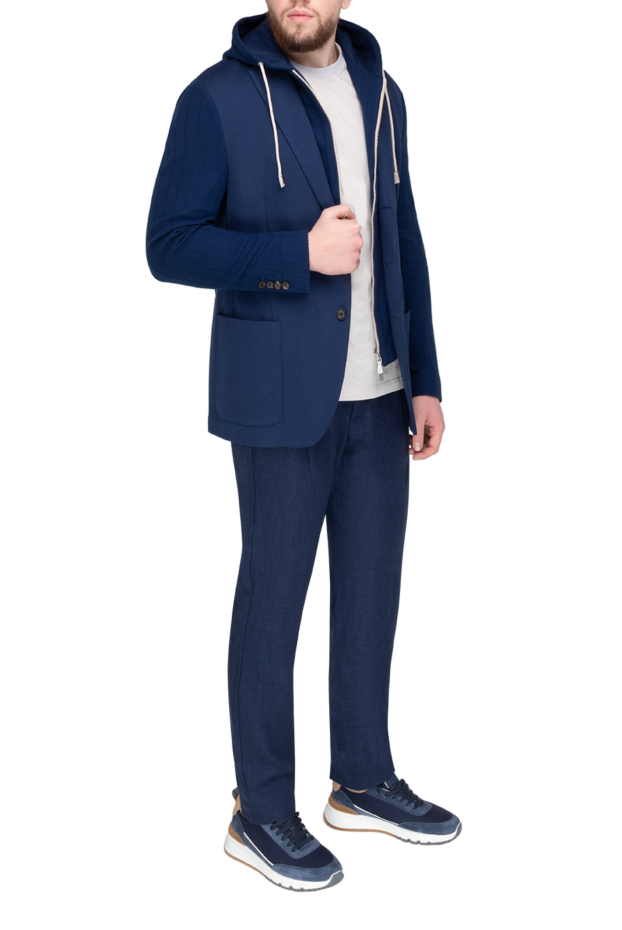 Eleventy cotton and polyester jacket for men blue 177519 - photo 3