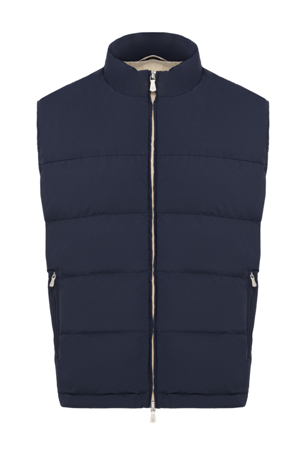 Eleventy men's blue insulated vest with a through zipper 177521 - photo 1