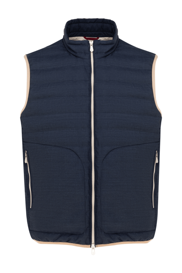 Brunello Cucinelli dark blue quilted vest with a zip and a stand-up collar 177658 - photo 1