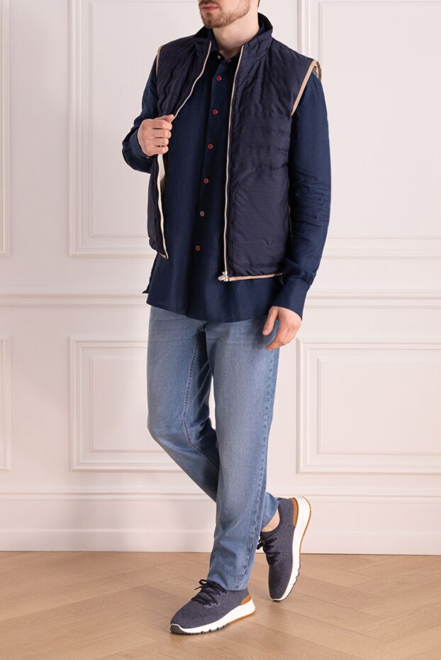 Brunello Cucinelli dark blue quilted vest with a zip and a stand-up collar 177658 - photo 2