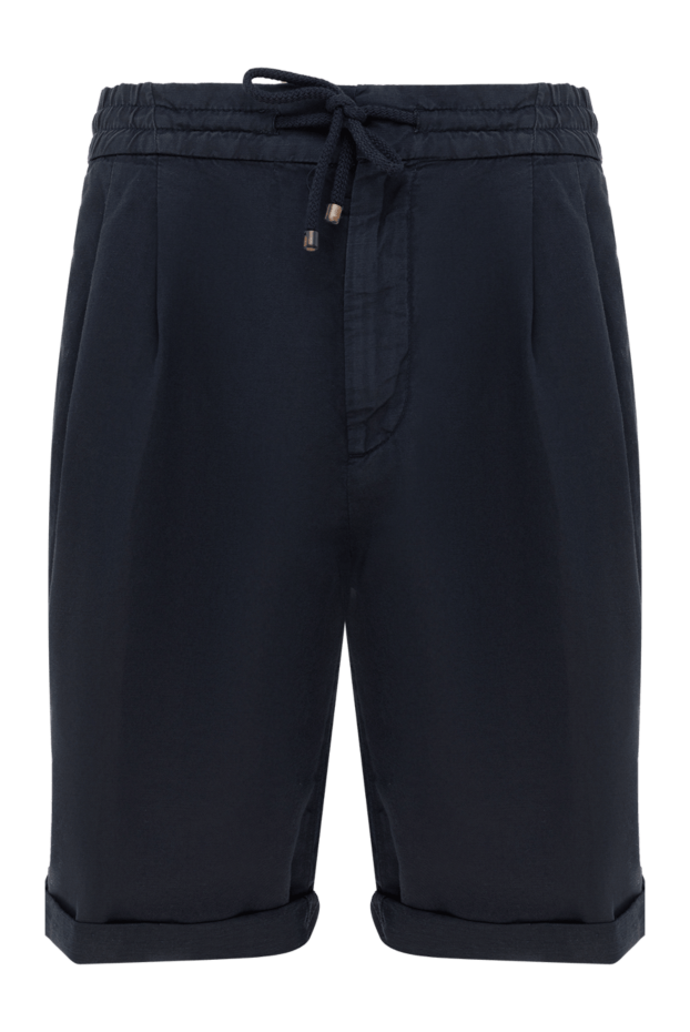 Brunello Cucinelli lyocell and cotton shorts for men blue 177662 - photo 1