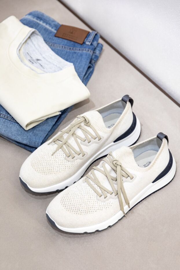 Brunello Cucinelli sneakers made of textile for men white 177674 - photo 2