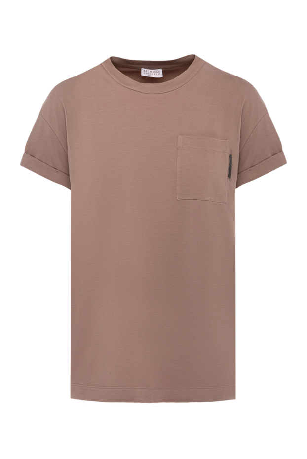 T-shirt made of cotton and elastane for women brown - photo 1