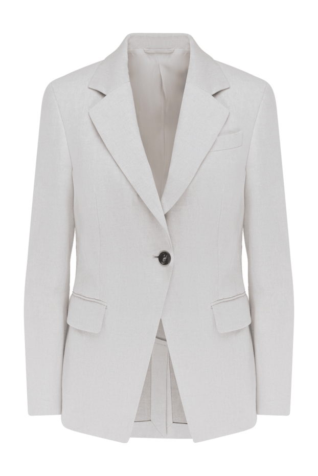 Cotton and linen jacket for women white - photo 1