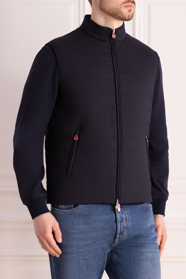 Kiton dark blue quilted vest with a zip and a stand-up collar
 177714 - photo 3