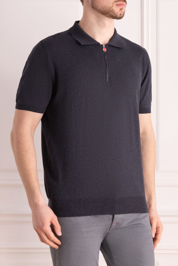 Kiton ерлерге арналған сұр мақтадан жасалған поло 177723 - фото 3