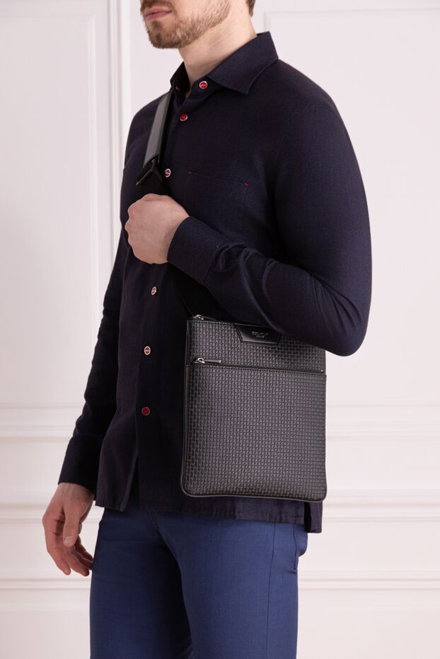 Serapian shoulder bag made of genuine leather black for men 177744 - photo 2