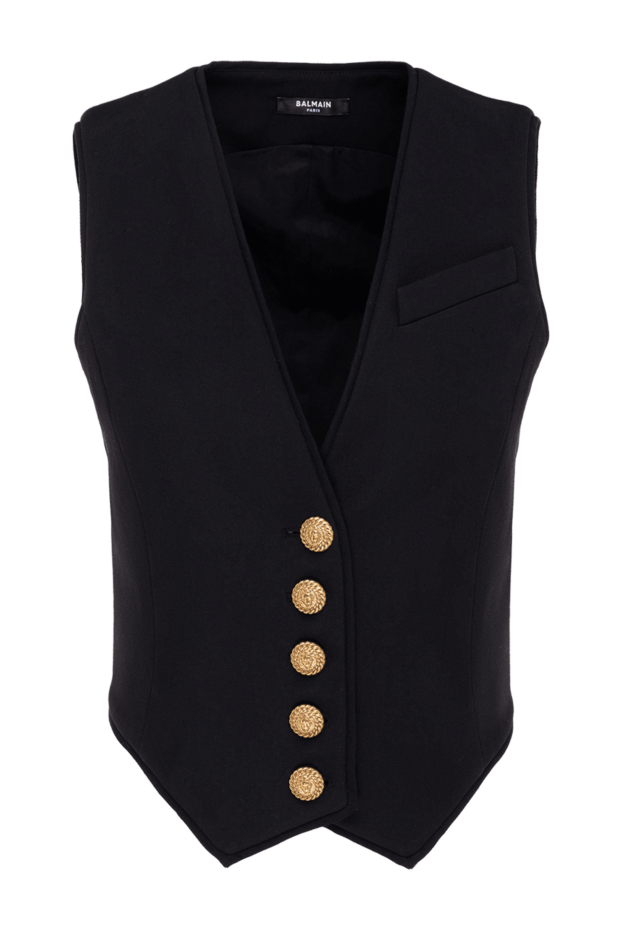 Balmain әйелдердің былғары костюмі, қара түсті 177778 - фото 1