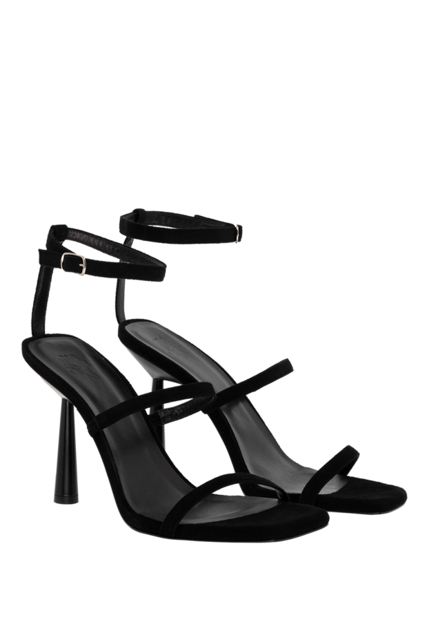 Gia Borghini women's black velvet sandals with a thin heel
 177782 - photo 3