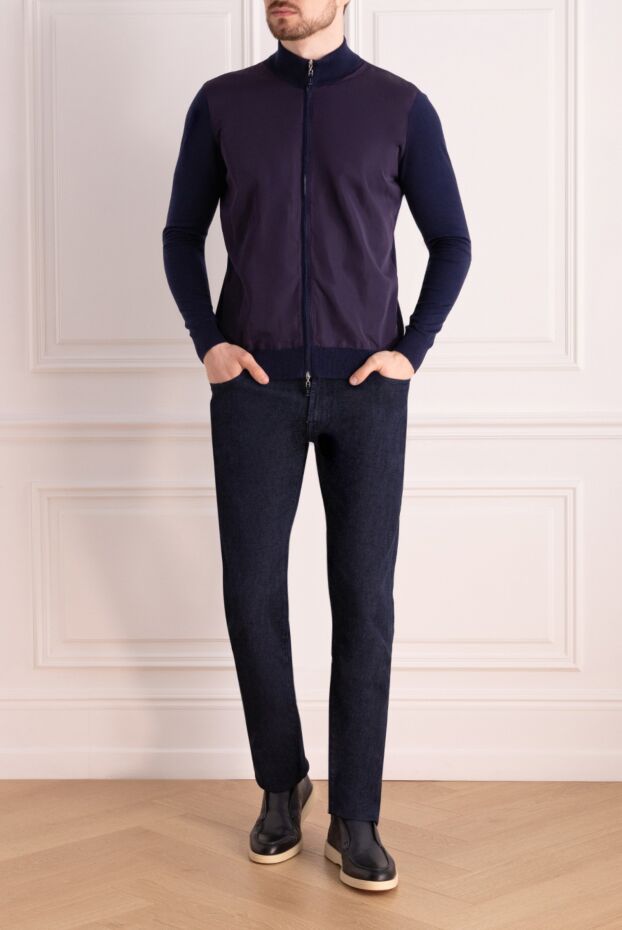Jacob Cohen dark blue heavy denim jeans with signature button
 177832 - photo 2