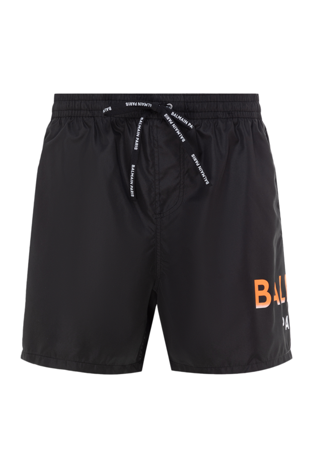 Balmain Paris men's black embroidered swim shorts with elastic drawstring
- photo 1