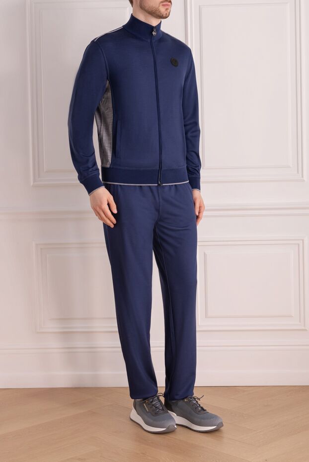 Stefano Ricci костюм прогулочный синий мужской из шерсти и полиамида 177909 - фото 3