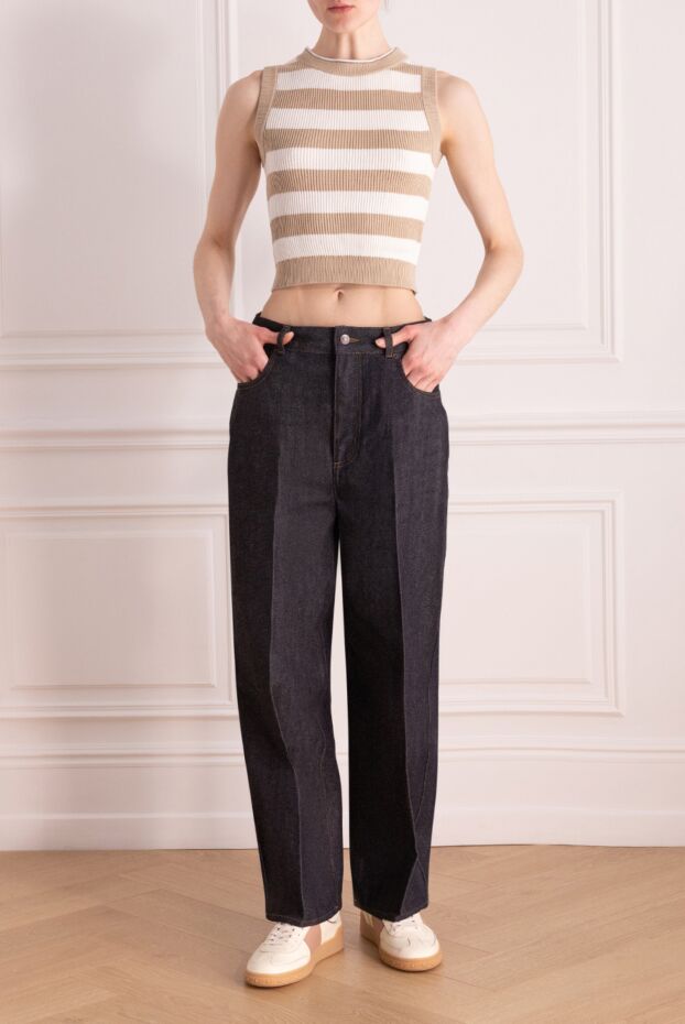 Beige cotton top for women - photo 2