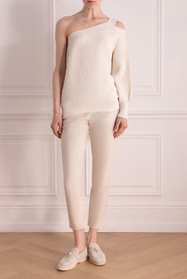 Brunello Cucinelli cashmere and cotton jumper for women white 178002 - photo 2