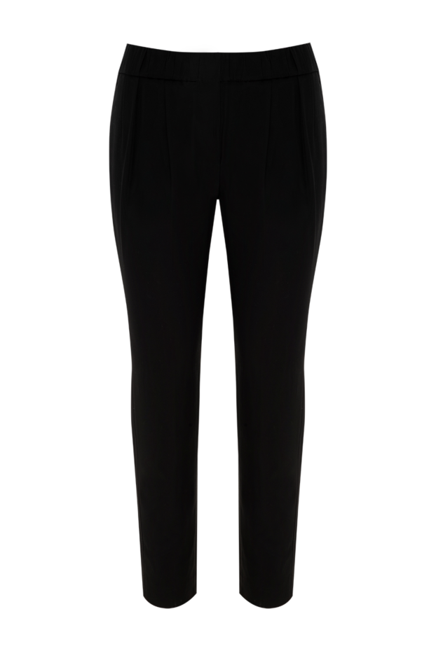 Brunello Cucinelli black women's slim-fit trousers with pleats 178029 - photo 1