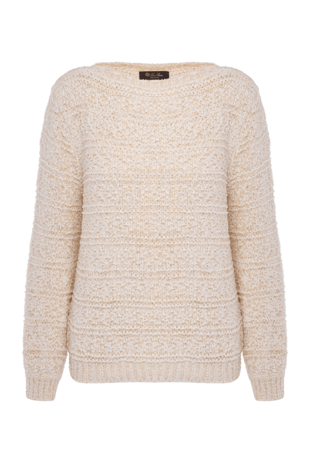 Loro Piana textured knit silk and cotton jumper in cream 178061 - photo 1
