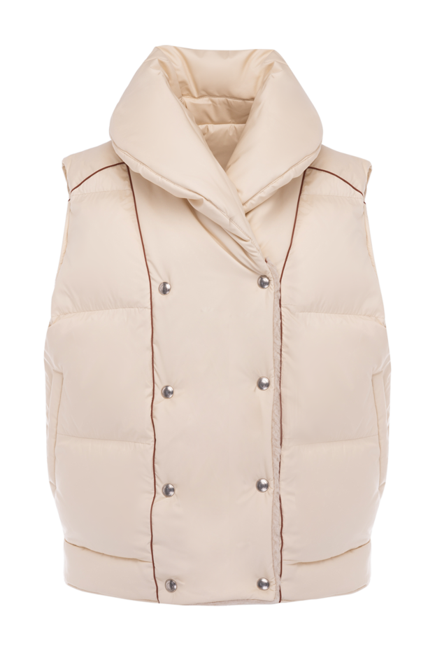 Loro Piana жилет из кашемира и шелка двусторонний женский бежевый 178066 - фото 1