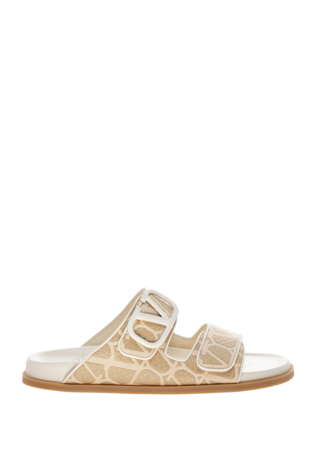 Valentino women's beige polyamide and cotton flip flops 178104 - photo 1