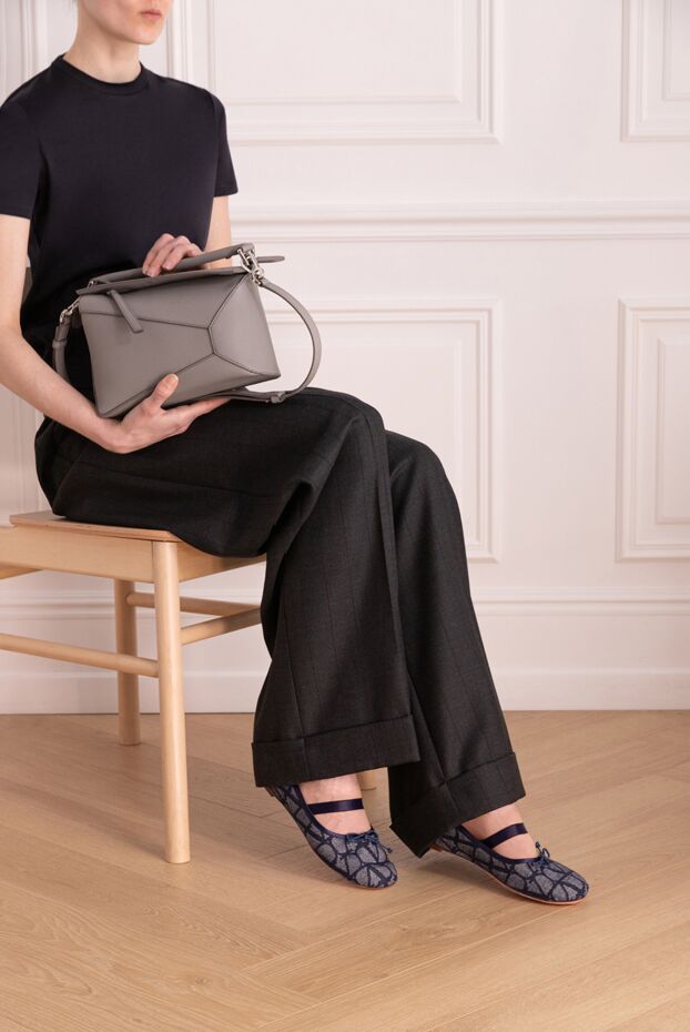 Valentino shoes without heels made of cotton and polyester blue for women 178108 - photo 3
