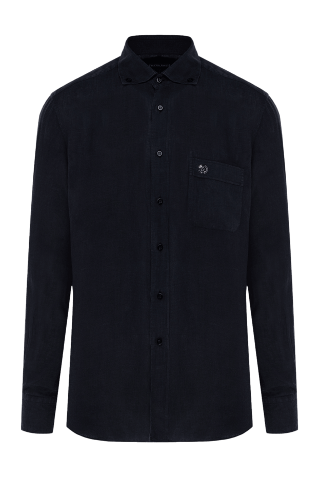 Stefano Ricci рубашка изо льна мужская черная 178191 - фото 1