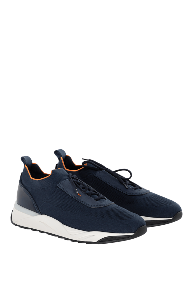 Santoni low-top sock sneakers in stretch fabric with nubuck accents 178216 - photo 3