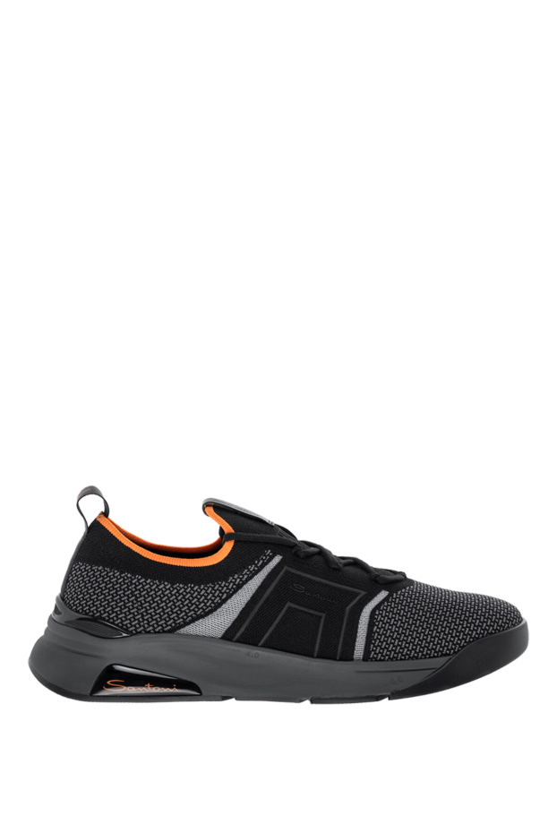 Santoni black textile sneakers with bright orange piping
178217 - photo 1