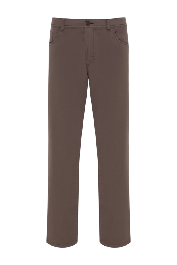 Scissor Scriptor brown men's jeans with crocodile leather details 178221 - photo 1