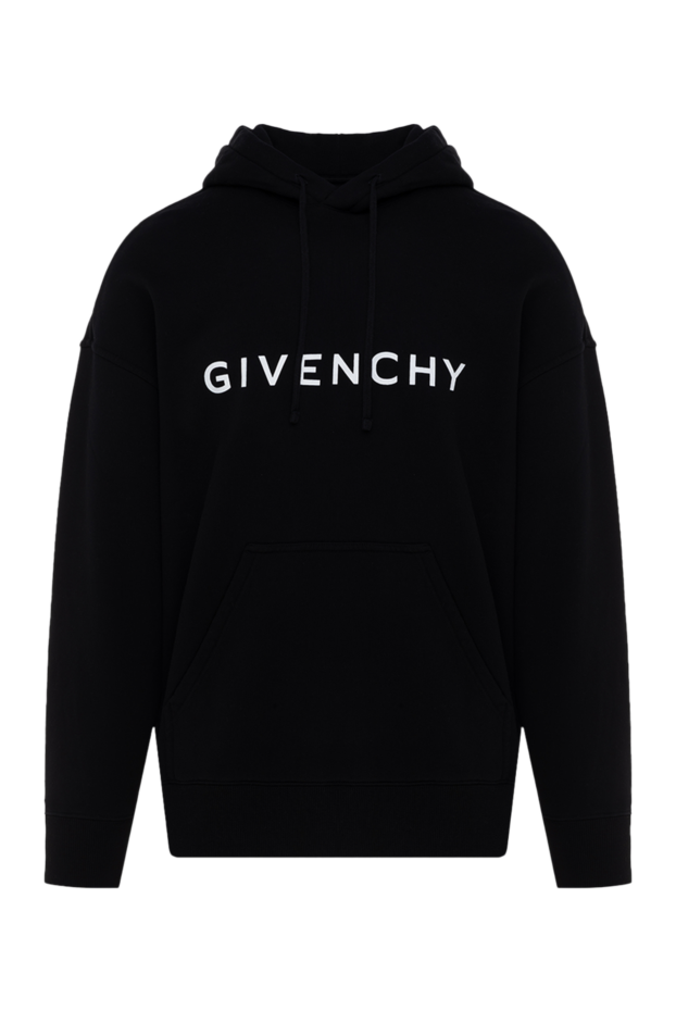 Givenchy черное мужское худи прямого кроя с капюшоном и логотипом 178223 - фото 1