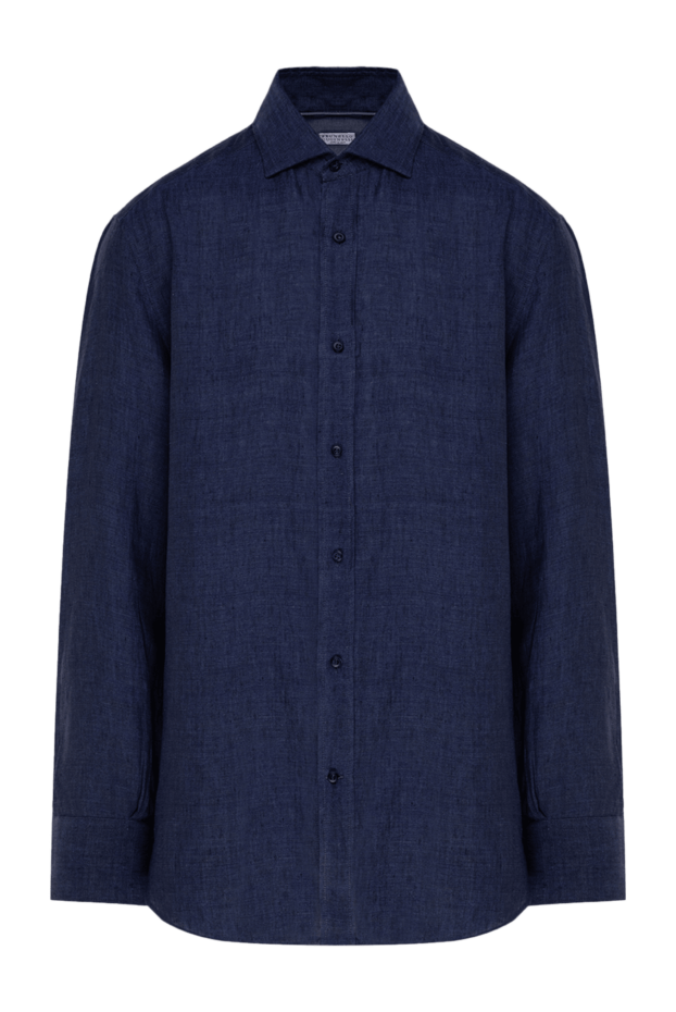 Brunello Cucinelli linen shirt for men blue 178244 - photo 1