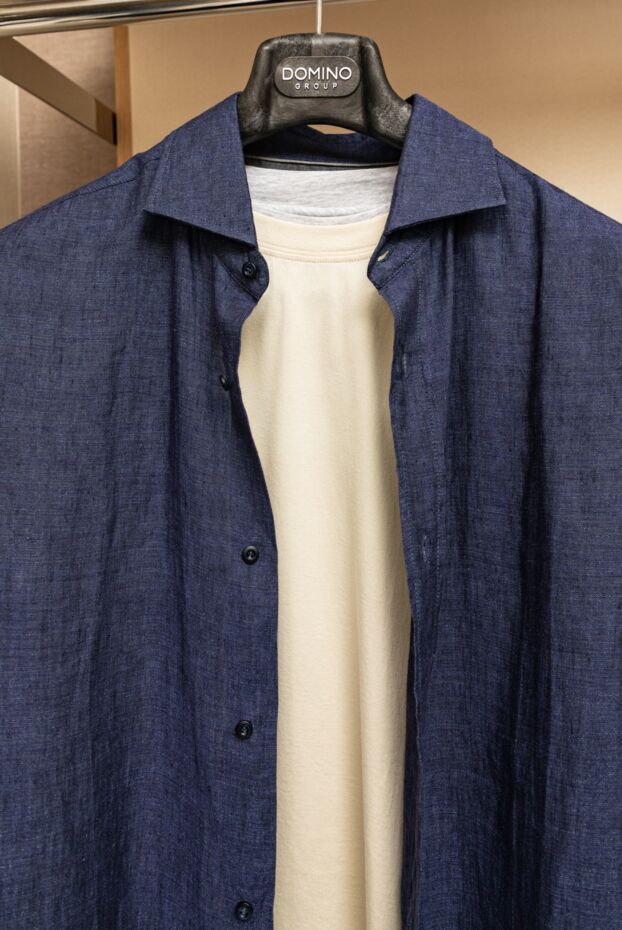 Brunello Cucinelli linen shirt for men blue 178244 - photo 2