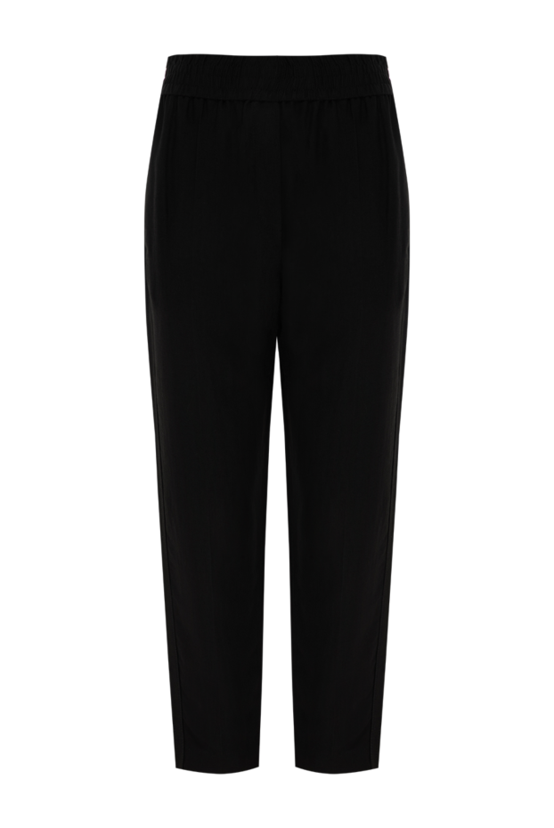 Brunello Cucinelli брюки из вискозы и льна женские черные 178277 - фото 1