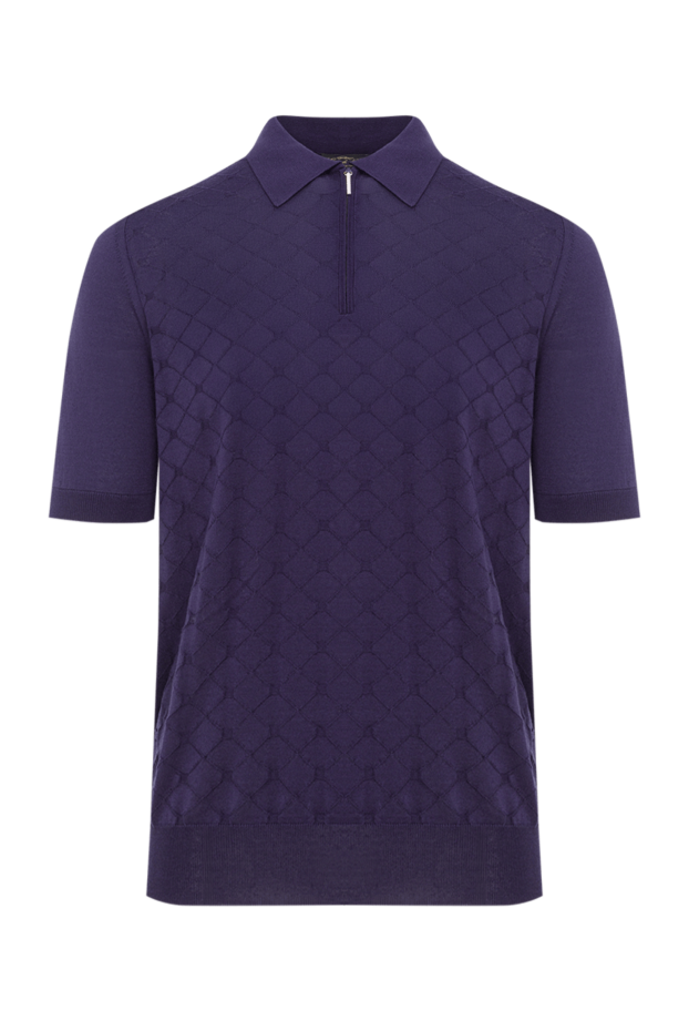Cesare di Napoli men's blue silk polo shirt 178327 - photo 1