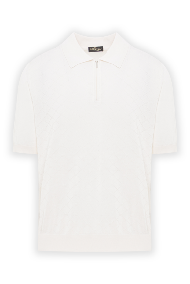 Cesare di Napoli men's white silk polo shirt 178329 - photo 1