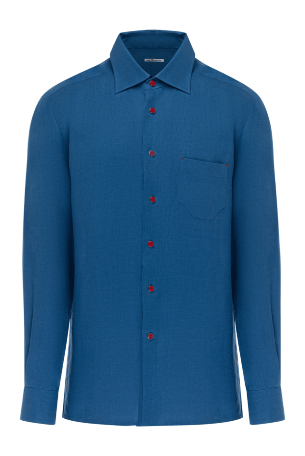 Kiton blue shirt with red buttons made of textured fabric
178412 - photo 1