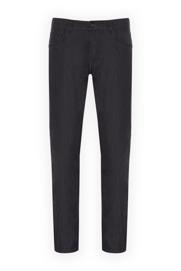 Scissor Scriptor men's black denim jeans with a crocodile patch 178444 - photo 1