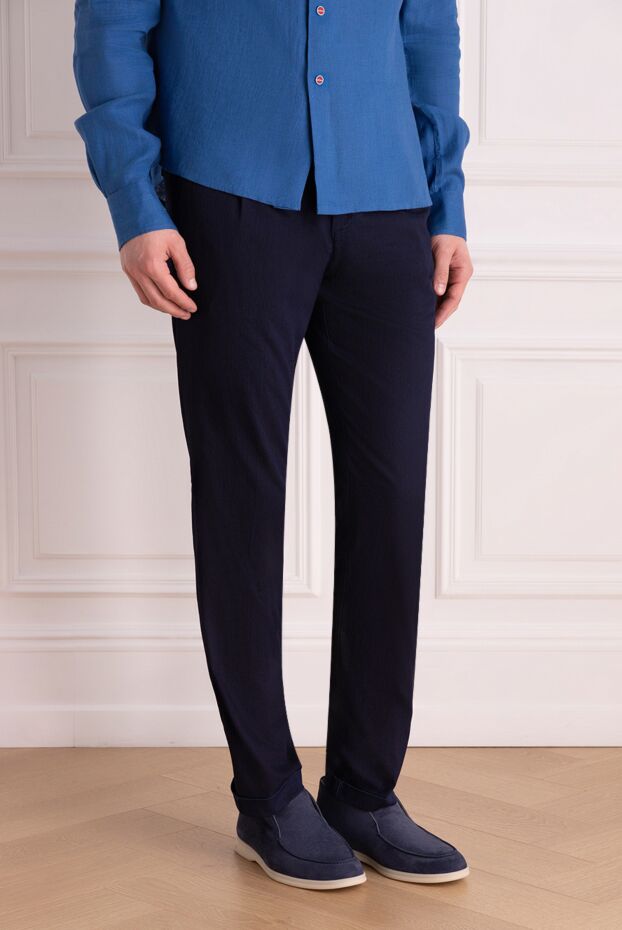 Scissor Scriptor blue cotton and polyamide jeans for men 178445 - photo 3