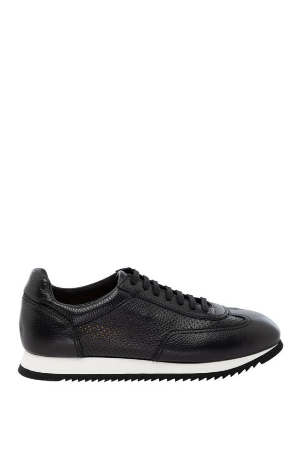 Doucal`s black grained leather sneakers with perforations and wave stitching
178462 - photo 1