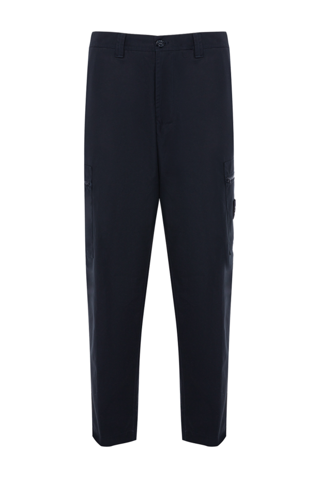 Stone Island повседневные тёмно-синие брюки в стиле милитари 178473 - фото 1