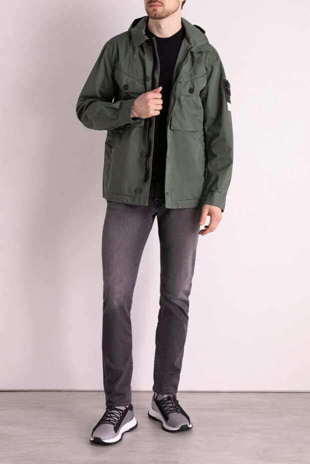 Stone Island куртка из хлопка зеленая мужская 178490 - фото 2