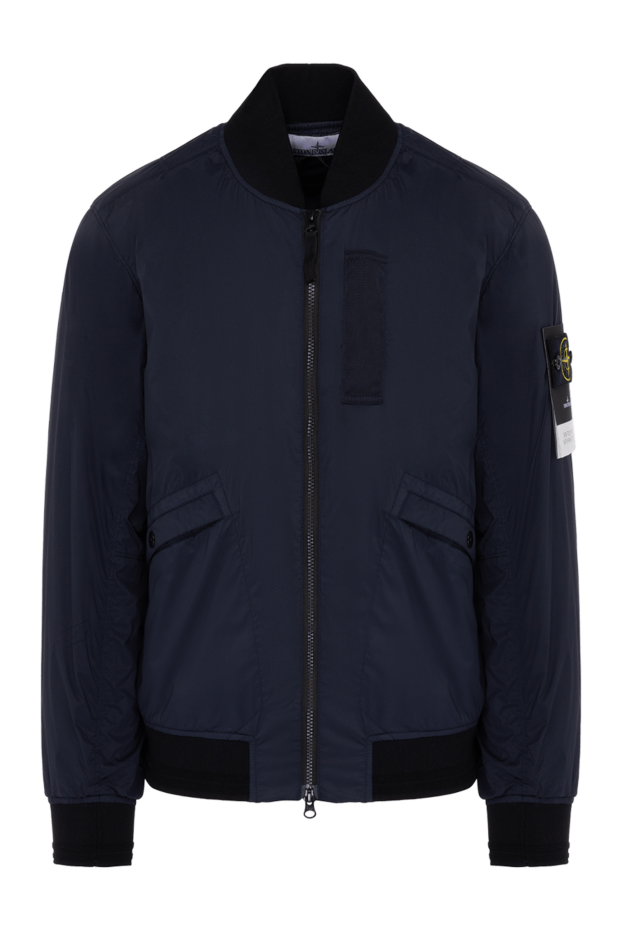 Lightweight blue jacket with a zipper and logo on the sleeve - photo 1