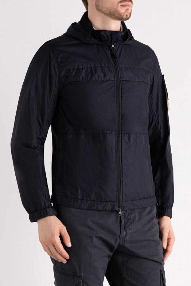 Stone Island ветровка черная мужская с карманами и регулируемым капюшоном 178500 - фото 3