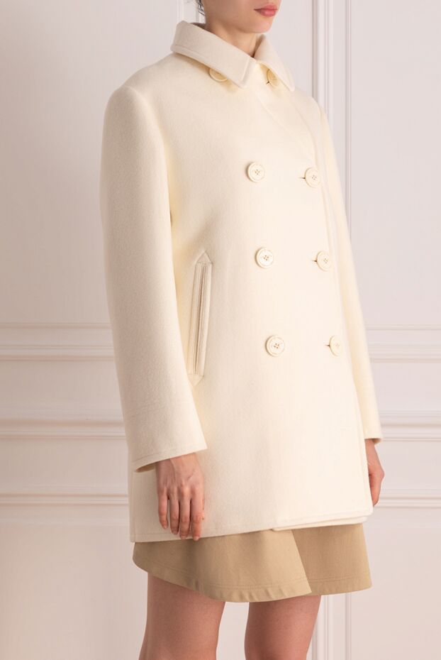 Prada white wool and polyamide coat for women 178663 - photo 3